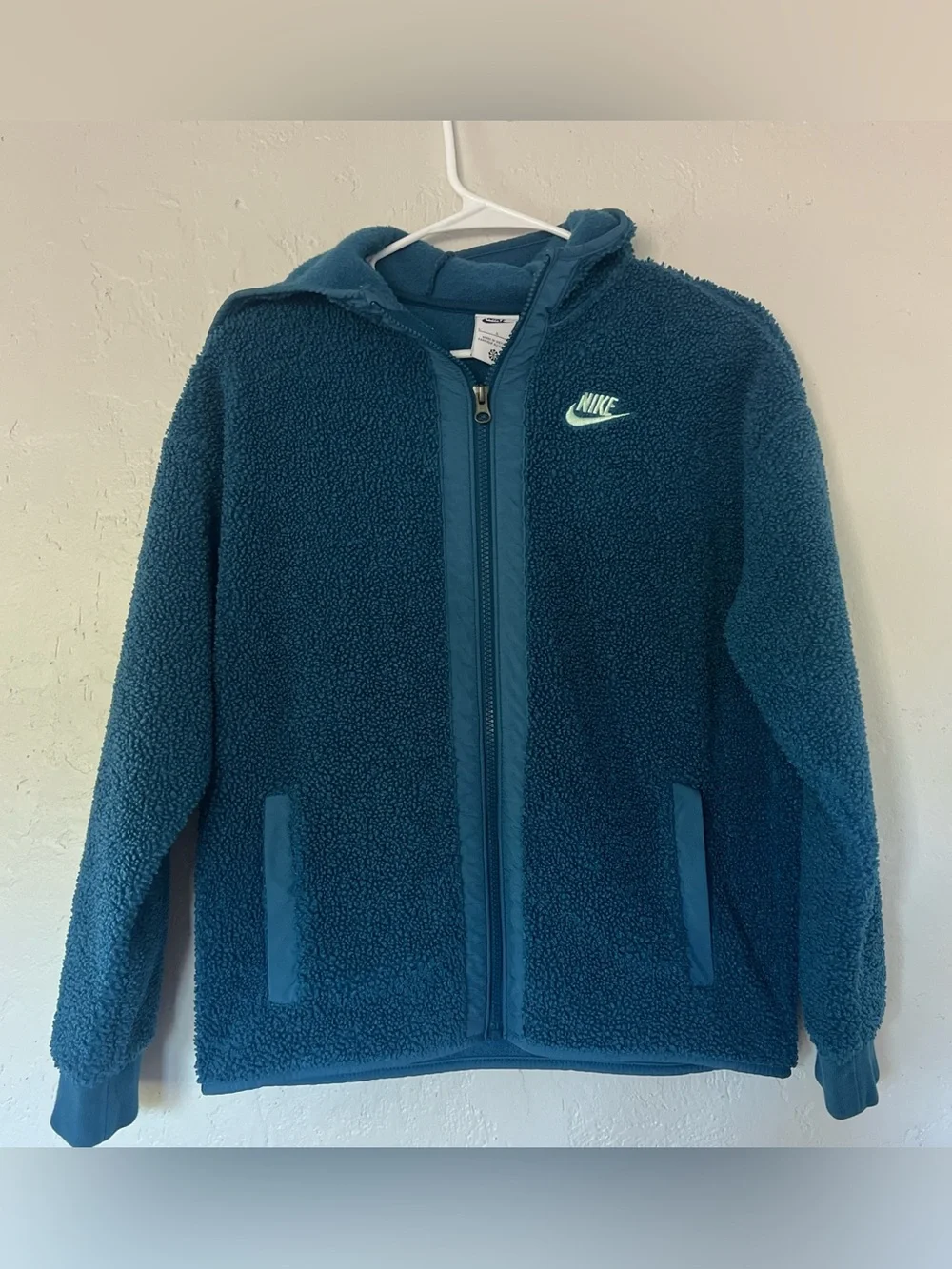 Kids large Nike Teal Sherpa Full-Zip‎ Hoodie